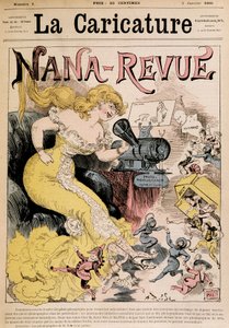 Nana-Revue: caricatura sobre Zola y su obra 