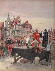 San Vallier perdonado en el cadalso, ilustración de 