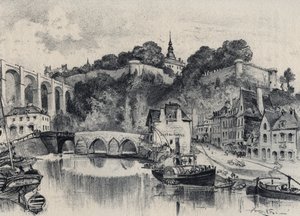 La Ciudad de Dinan - Vieja Francia - Bretaña - texto, dibujos y litografías, por Albert Robida (1848-1926) sin fecha finales del siglo XIX de Albert Robida
