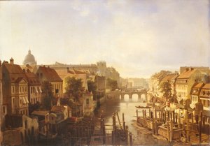 Vista del Puente Largo desde el Mühlendamm, 1850 de Albert Schwendy