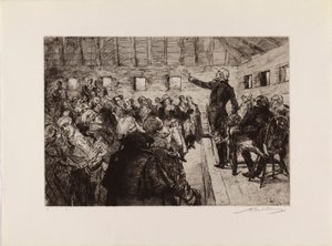 Washington impide una dictadura militar (de la carpeta "The Bicentennial Pageant of George Washington") de Albert Sterner