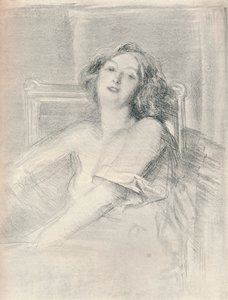 Retrato litográfico de una mujer, c1905