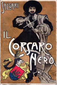 Portada de la novela Il Corsaro Nero El corsario negro de Emilio Salgari (1863 - 1911)