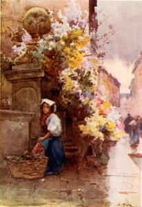 Al pie de la Escalinata Española, Piazza di Spagna, en un día lluvioso de Alberto Pisa