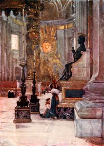 Interior de San Pedro, la estatua de bronce de San Pedro