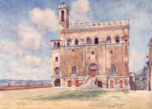 Palazzo Pubblico, Gubbio (litografía en color)