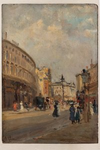 Regent Street (óleo sobre tabla) de Alberto Pisa