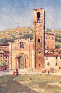 San Juan Bautista, Gubbio (litografía en color) de Alberto Pisa
