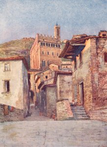 Via Delle Occhi, Gubbio (litografía en color)