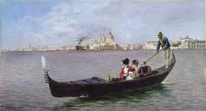 En la laguna: Venecia (acuarela sobre papel) de Alberto Prosdocini or Prosdocimi