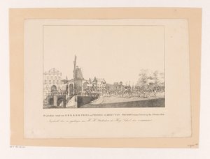 Entrada de la princesa Marianne y su marido, el príncipe Alberto, en Utrecht, 1830 La entrada solemne de H.H.K.K.H.H. El príncipe y los príncipes Alberto de Prusia en Utrecht el 2 de octubre de 1830 (título sobre el objeto) de Albertus Verhoesen