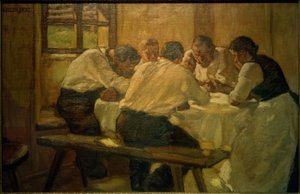 Almuerzo (La sopa, II versión) de Albin Egger Lienz