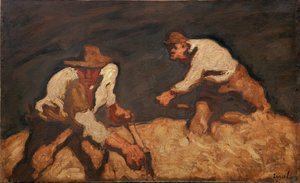Segadores en una tormenta, 1912 de Albin Egger Lienz