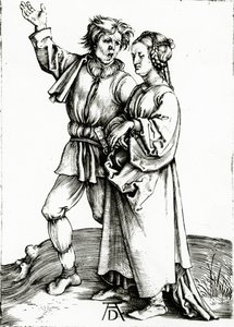 Una pareja rústica, grabado por Johannes Wierix, c.1565 de Albrecht (after) Durer or Duerer