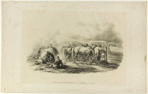 Bivouac de los Dragones de la Guardia Italiana cerca de Wittenberg el diez de junio de Albrecht Adam