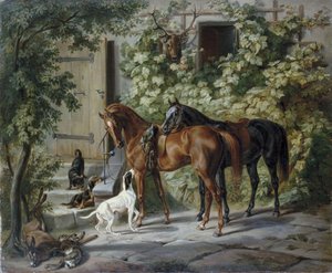 Caballos en el Porche de Albrecht Adam