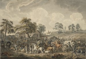 El ejército francés cruzando el río Daugava el 24 de julio de 1812, mediados de 1820s de Albrecht Adam