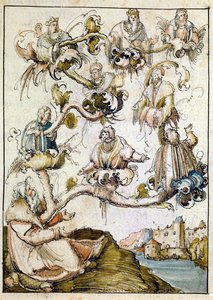 Una genealogía de los Habsburgo, probablemente por Albrecht Altdorfer ... de Albrecht Altdorfer