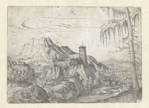 Paisaje con un gran castillo de Albrecht Altdorfer