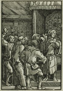 Cristo ante Caifás, de La caída y redención del hombre de Albrecht Altdorfer