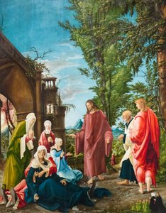 Cristo despidiéndose de su madre, c.1520 (óleo sobre cal) de Albrecht Altdorfer