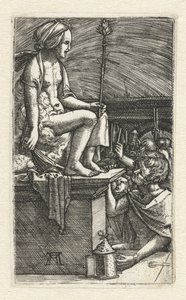 La venganza del mago Virgilio de Albrecht Altdorfer