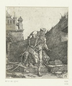 San Jerónimo en el patio de una iglesia de Albrecht Altdorfer