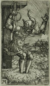 Horacio Cocles saltando al Tíber de Albrecht Altdorfer