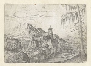 Paisaje con gran castillo de Albrecht Altdorfer