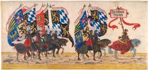 Los príncipes alemanes - Obra de Albrecht Altdorfer (hacia 1480-1538), lápiz, tinta y acuarela, hacia 1515 - Albertina, Viena (Austria)