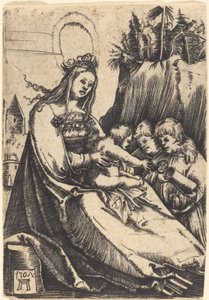 María con niño y dos niños de Albrecht Altdorfer