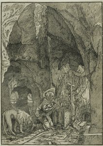 San Jerónimo en penitencia, en una cueva