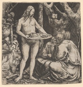 La tentación de dos ermitaños de Albrecht Altdorfer