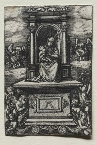 La hermosa virgen de Ratisbona en un altar de Albrecht Altdorfer