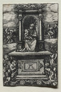 La hermosa Virgen de Ratisbona en un altar, poco después de 1520 de Albrecht Altdorfer