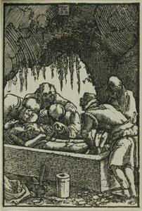 El Entierro, de La Caída y Redención del Hombre de Albrecht Altdorfer