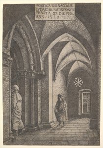 El vestíbulo de entrada de la sinagoga de Ratisbona