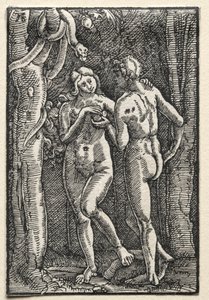 La Caída y Redención del Hombre: Adán y Eva Comiendo el Fruto Prohibido, c. 1515 de Albrecht Altdorfer