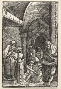 La Caída y Redención del Hombre: Cristo disputando con los doctores de Albrecht Altdorfer
