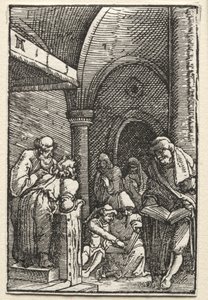 La caída y redención del hombre: Cristo disputando con los doctores de Albrecht Altdorfer
