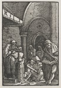 La caída y redención del hombre: Cristo disputando con los doctores, c. 1515 de Albrecht Altdorfer