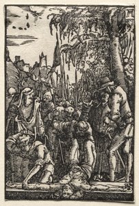 La caída y redención del hombre: Cristo clavado en la cruz de Albrecht Altdorfer
