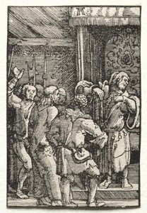 La caída y redención del hombre: Cristo ante Caifás de Albrecht Altdorfer