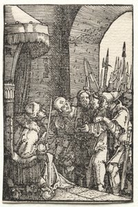 La Caída y Redención del Hombre: Cristo ante Pilato de Albrecht Altdorfer