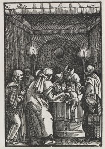 La caída y redención del hombre: La ofrenda de Joaquín rechazada por el sumo sacerdote de Albrecht Altdorfer