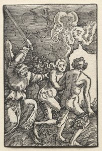 La Caída y Redención del Hombre: La Expulsión del Edén, c. 1515 de Albrecht Altdorfer