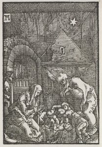 La caída y redención del hombre: La Natividad, c. 1515 de Albrecht Altdorfer