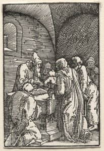 La caída y redención del hombre: La presentación de Cristo en el templo de Albrecht Altdorfer