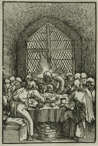 La última cena, de La Caída y Redención del Hombre de Albrecht Altdorfer