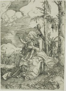 La Virgen con el Niño Bendiciendo en un paisaje de Albrecht Altdorfer